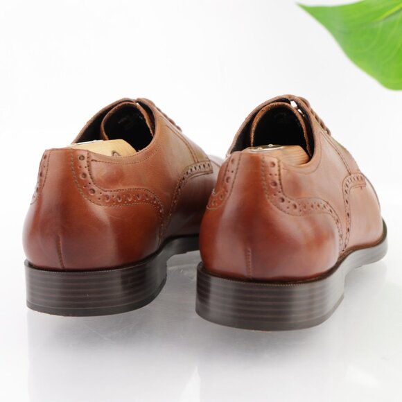 Cole Haan Mens Jefferson Oxford Size 9 M Brown Leather Cap Toe Brogue Dress Shoe main image 10